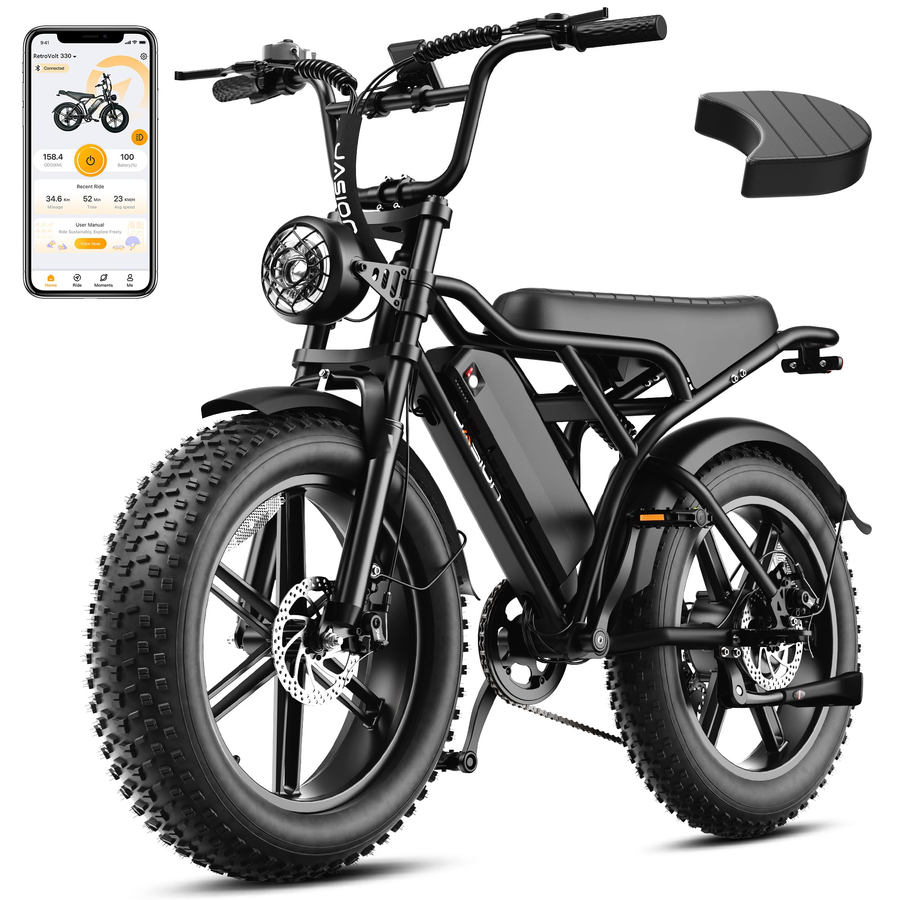 Jasion Retro Volt - 70-Mile Range, 2000W Peak, Fat Tire