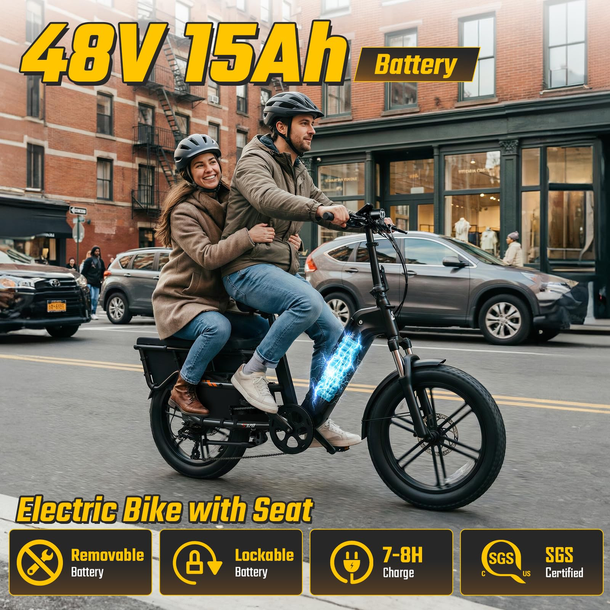 Cargo for Adults,20"x4" Fat Tires ,28MPH,Range 65Miles
