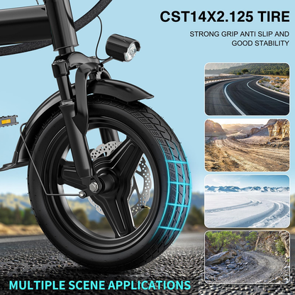 LELEKUAI, 1200W Peak Motor Commuter, 20-28MPH Speed, 32 Miles Range, Removable Waterproof Battery